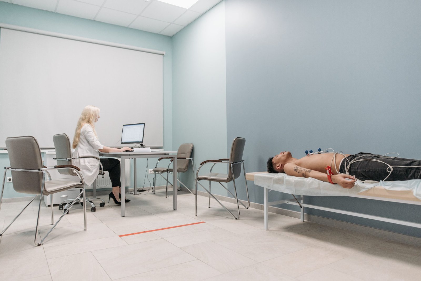 Clinical wellness room prepared for functional medicine and health evaluations