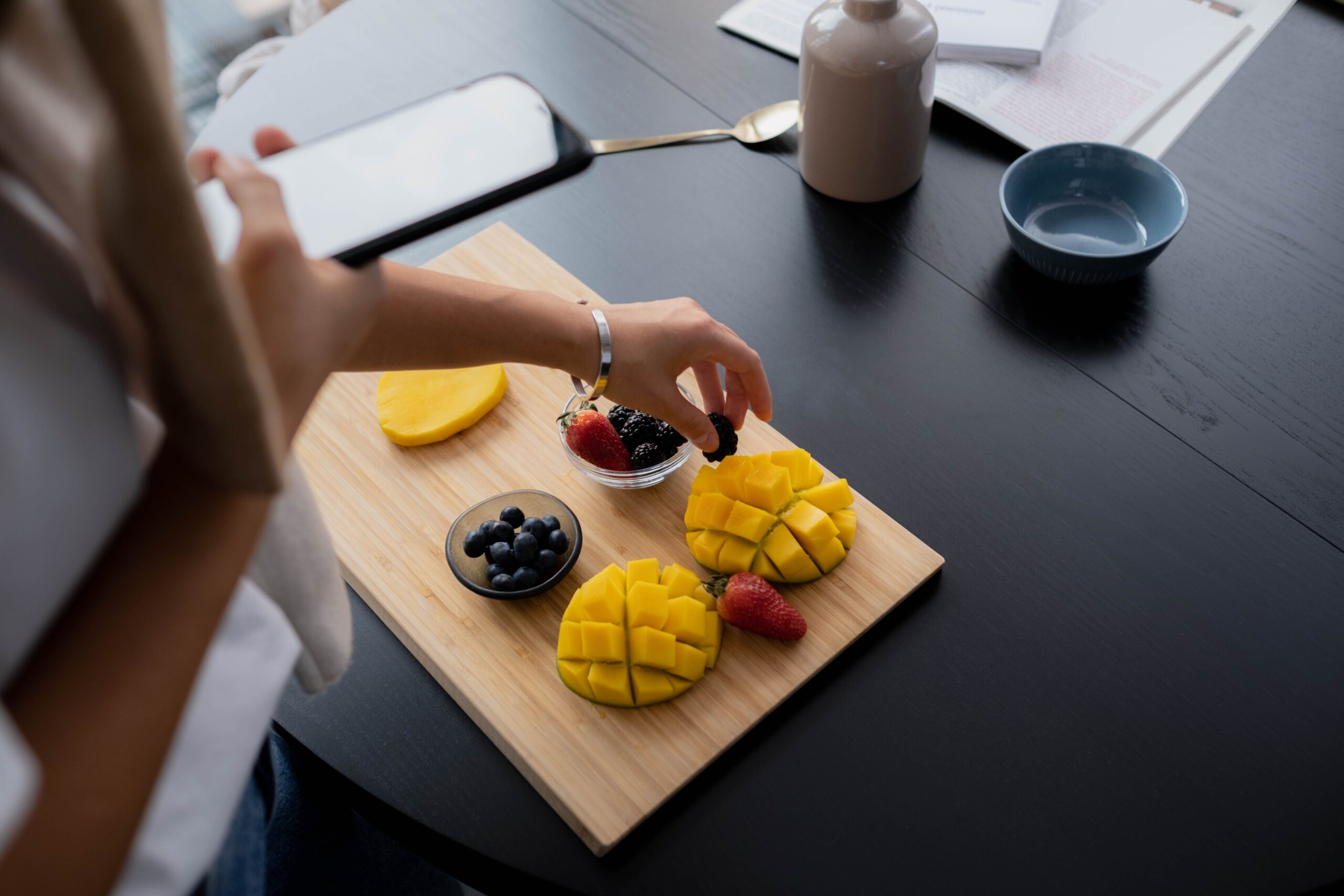 Healthy nutrition meal with fresh fruit supporting gut health and balanced wellness